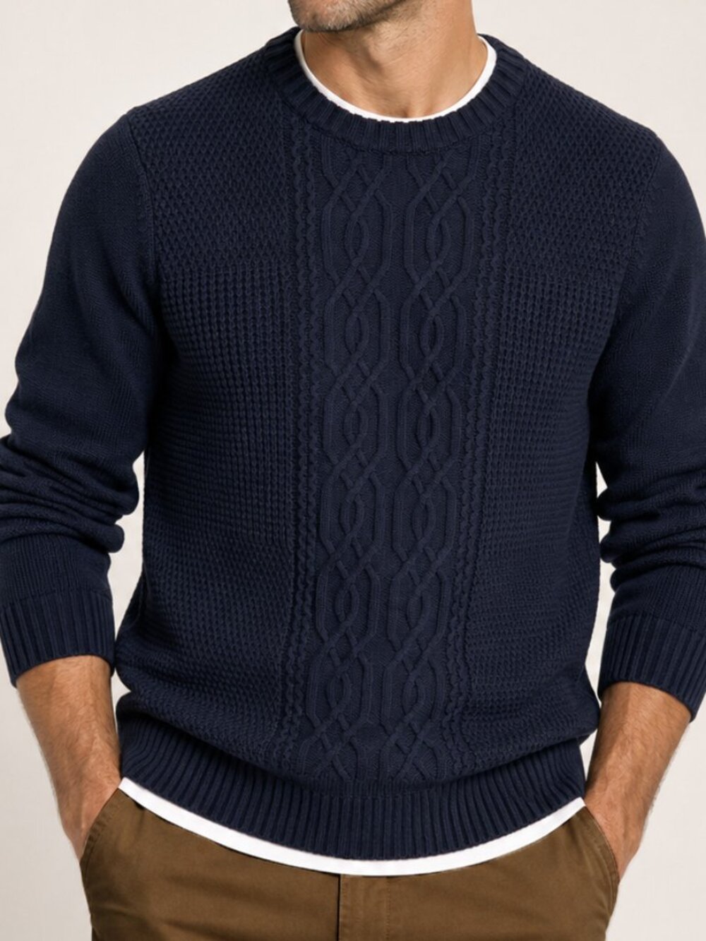 Ben Sherman Cable Knit Crewneck Sweater